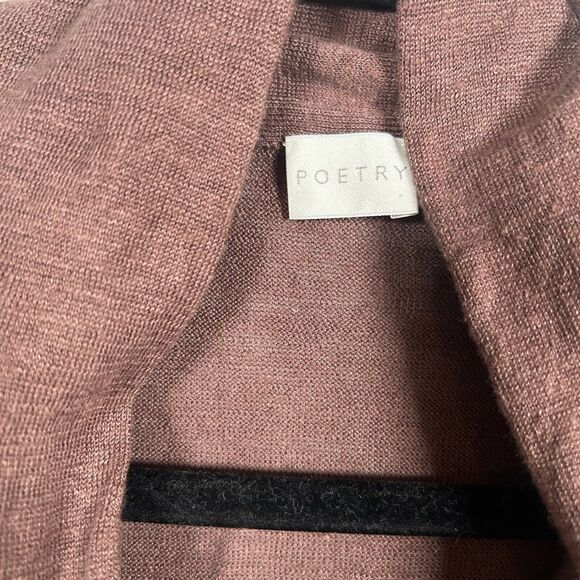 Poetry 100% Linen Knit Brown Top Blouse Shirt Half Sleeve V Neck US 6 Small - Picture 3 of 7